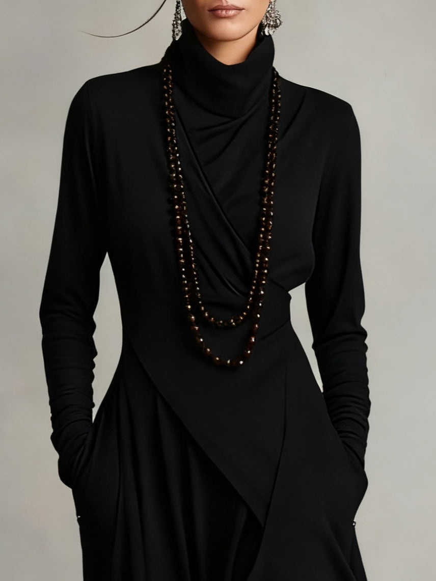 ARIELLE | Asymmetrical Drape Maxi Dress