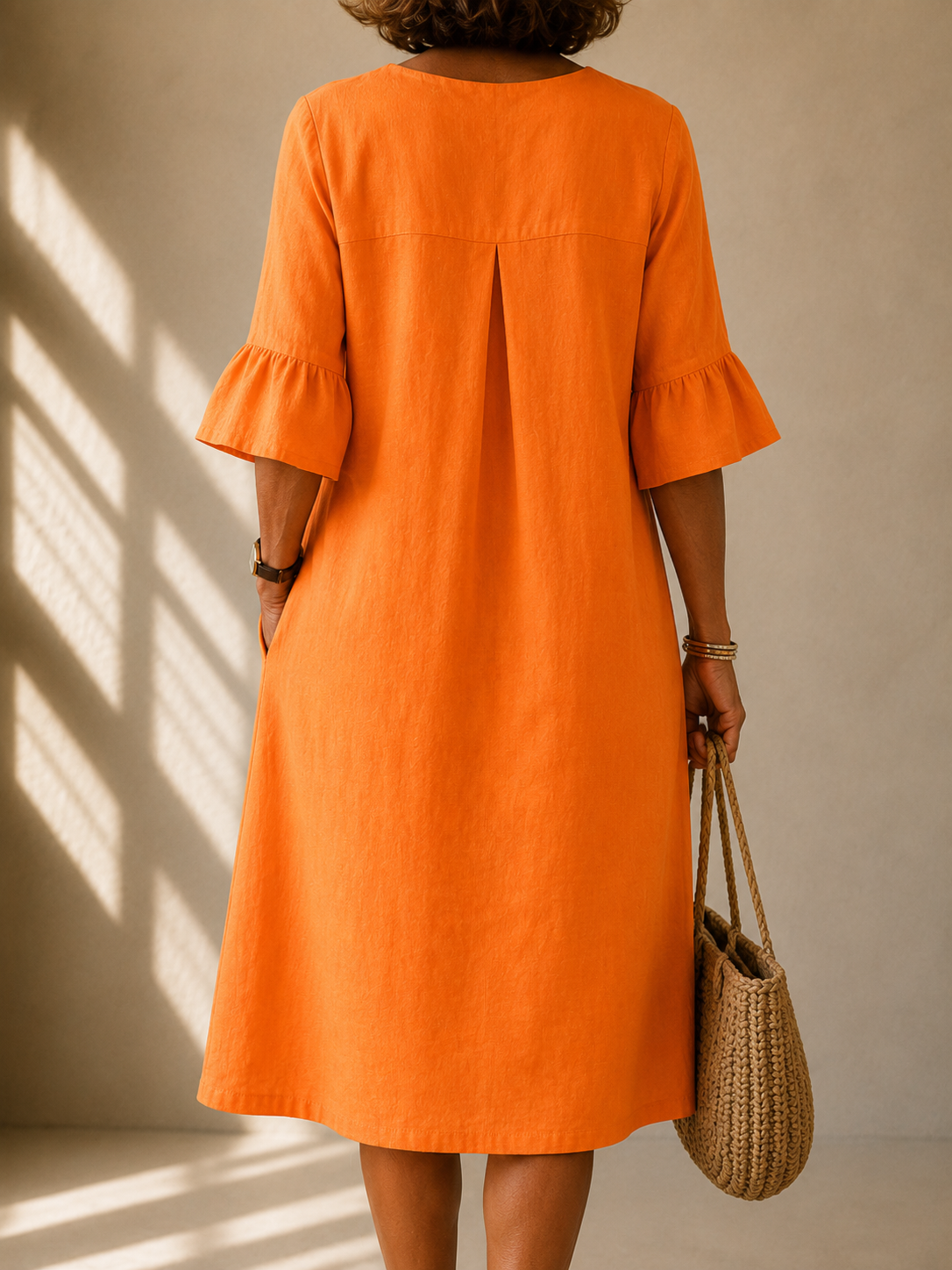 Naomi | Buttoned V-Neck Midi Dress