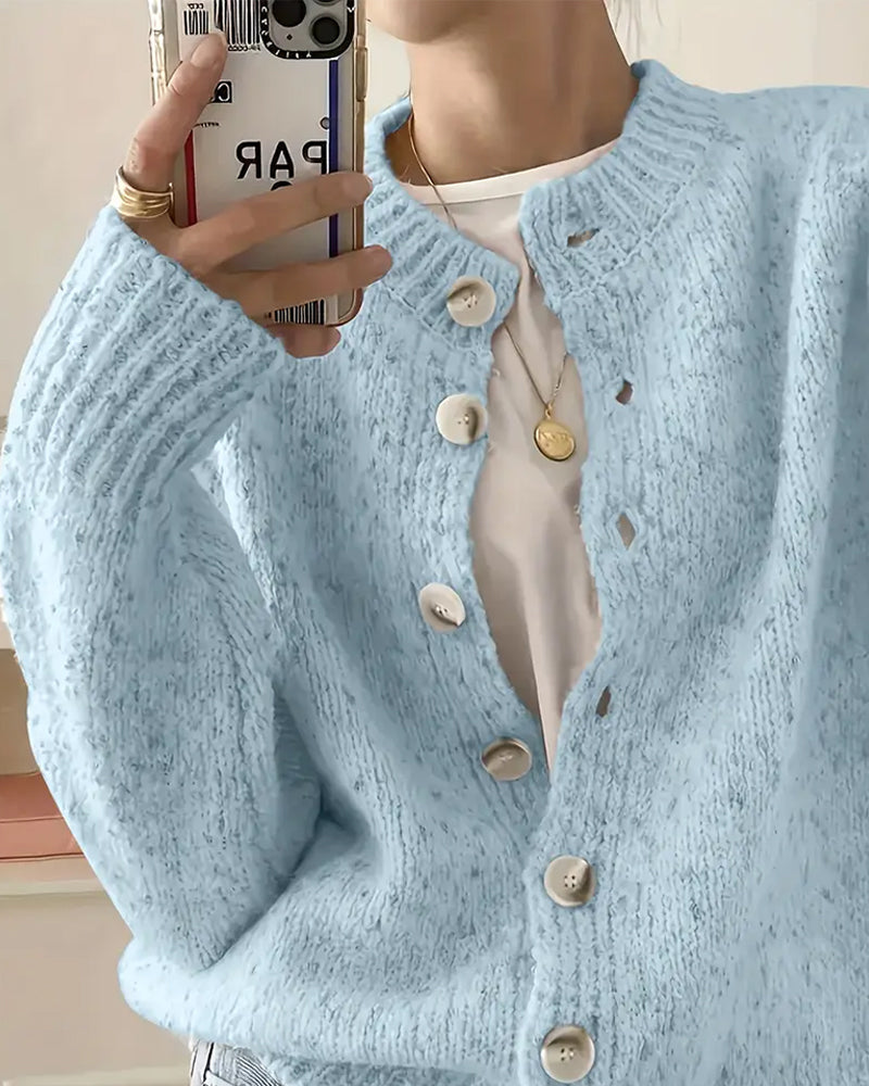 Comfortable Solid Color Cardigan