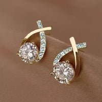 Soledad - Earrings with Golden Cross and Zirconia