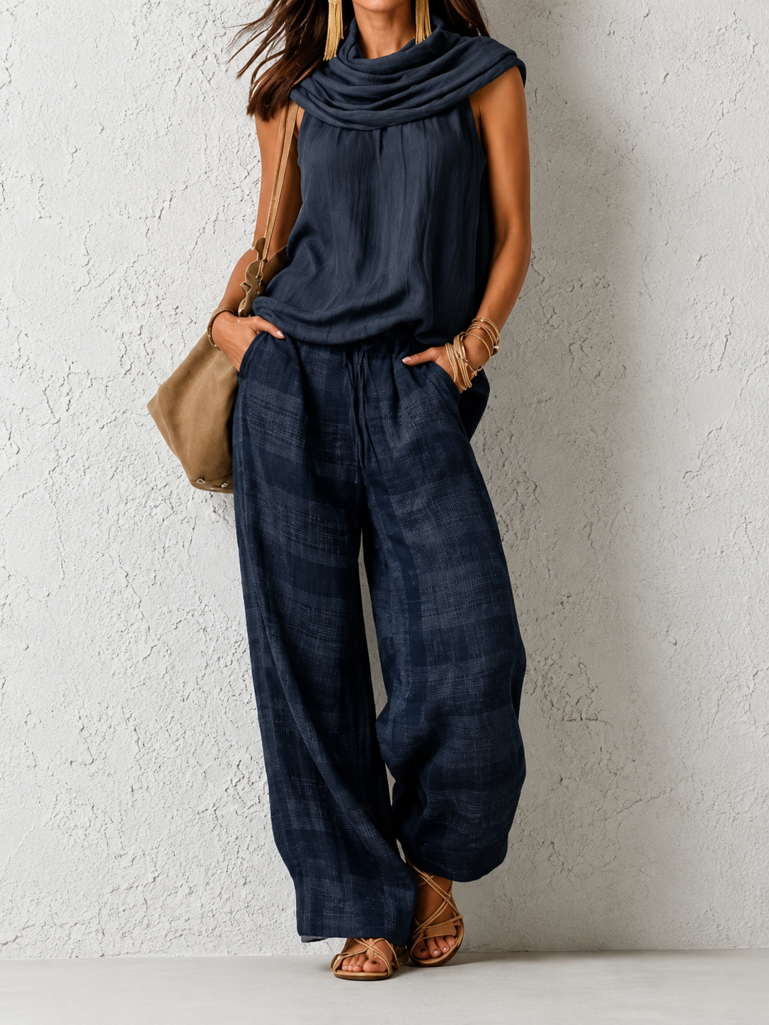 Comfortable and Elegant Natural Set Dark Blue