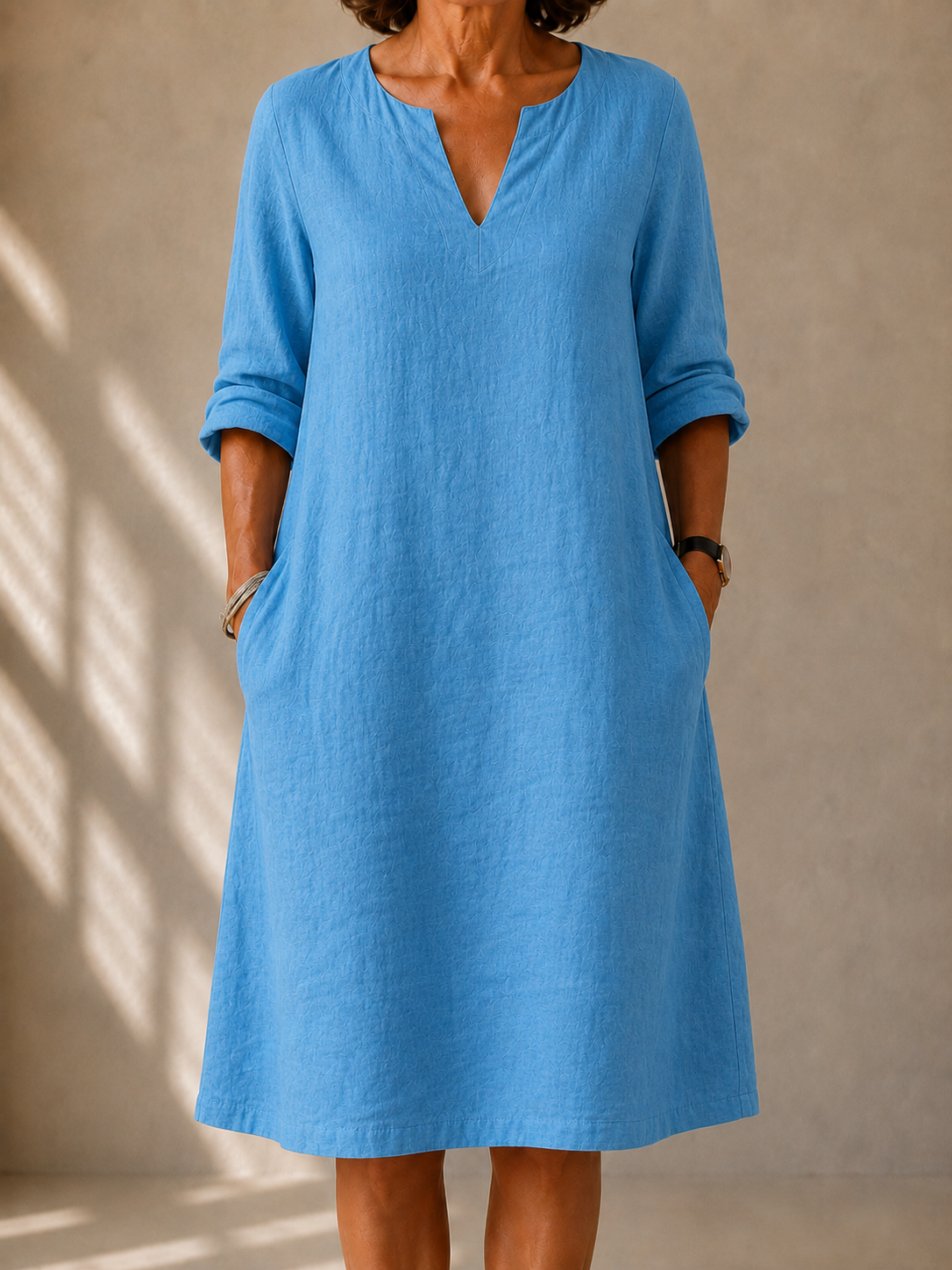 Monica | Knee-Length V-Neck Dress