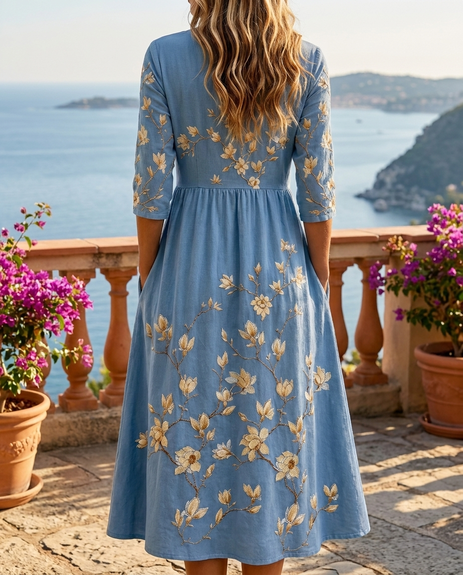 Bluebell Meadow Pocket Midi Dress