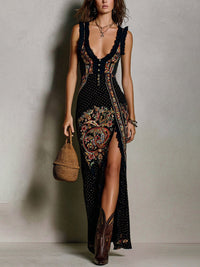 Heloise | Deep V-Neck Split Maxi Dress
