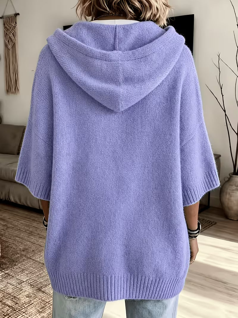 Hazel™ | Cozy Lavender Oversized Hooded Sweater