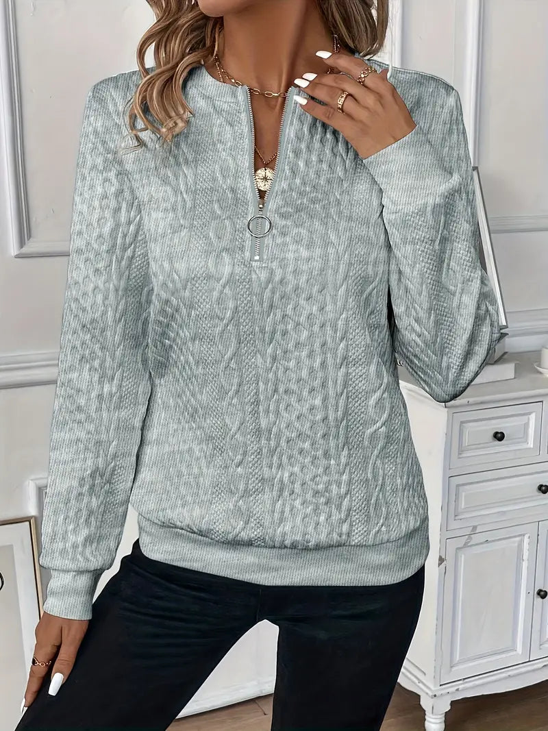 Amy | Zip Collar Sweater – Wells & Rose