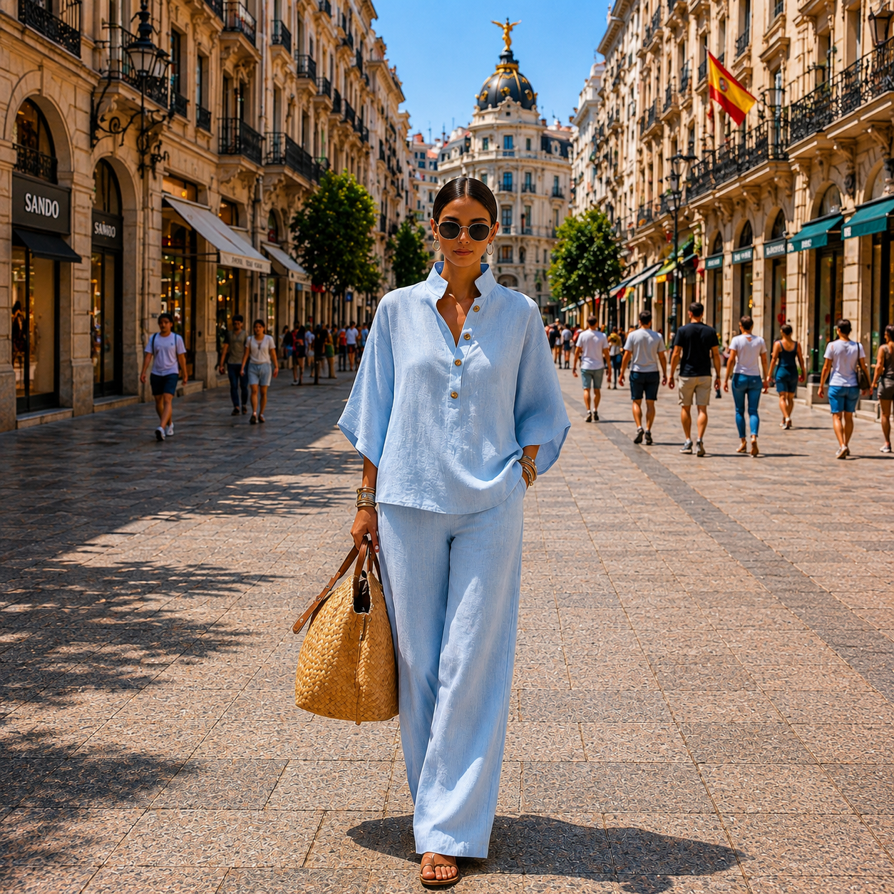 Mariel | Batwing Sleeve Set with Wide Pants