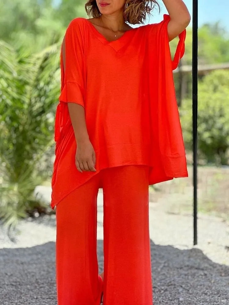 Ursula™ | Open Shoulder Tunic and Pants Set