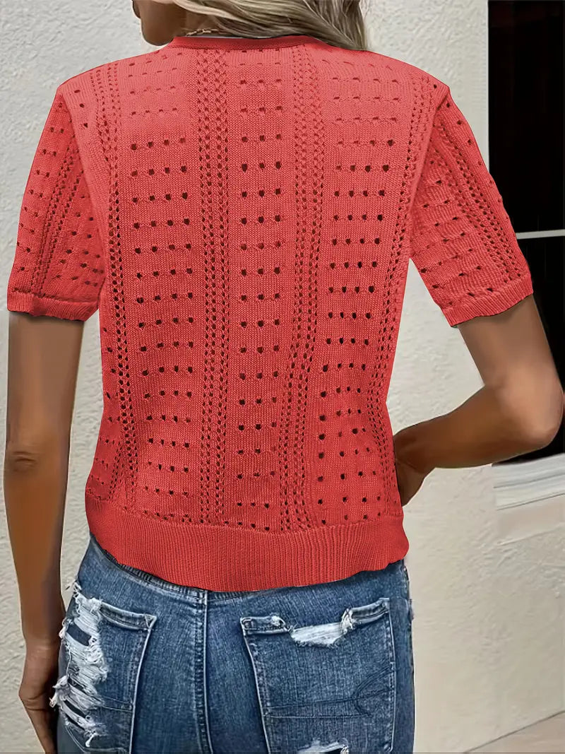Elena | Openwork Knit Cardigan – Wells & Rose