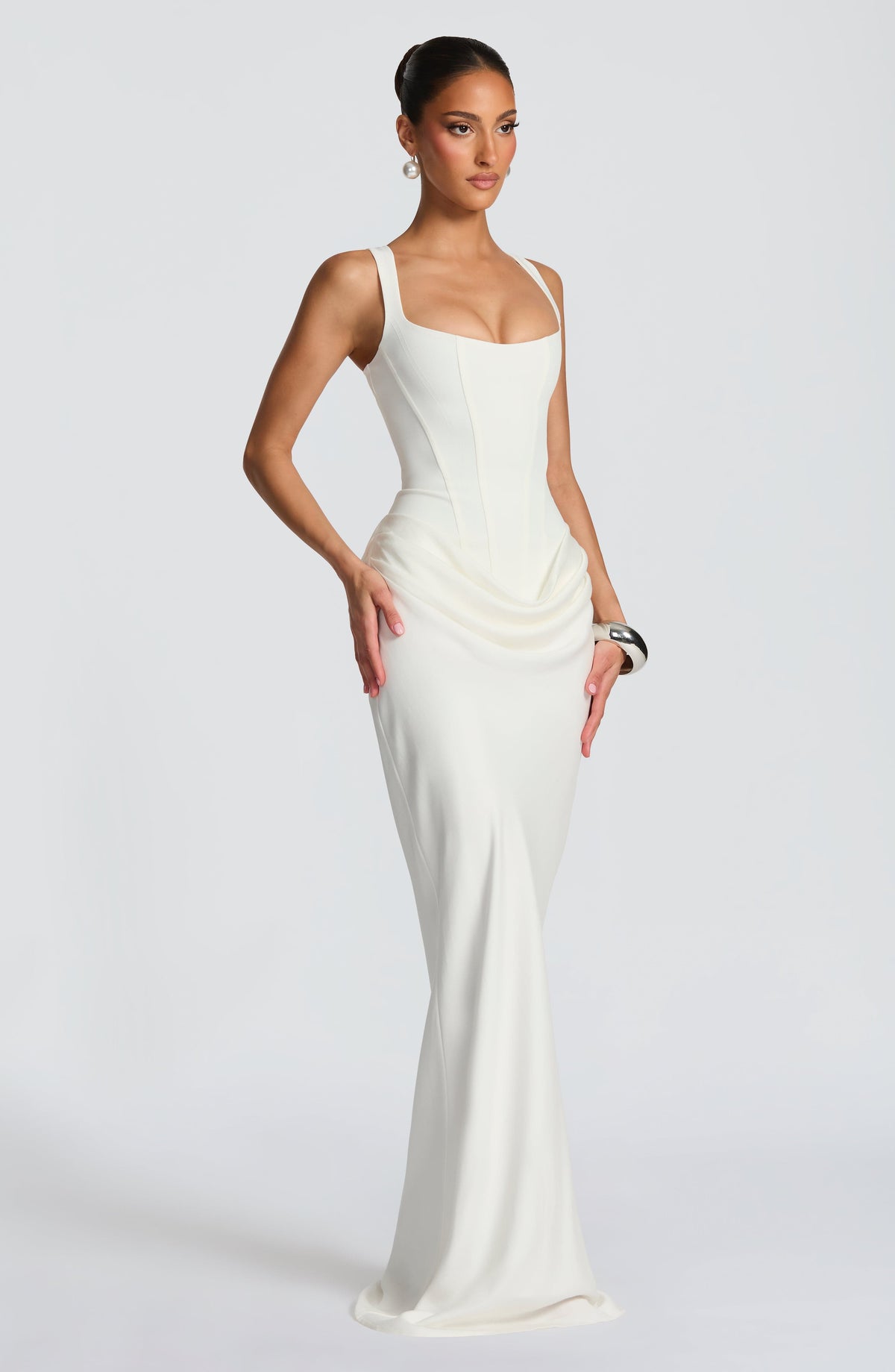ÉLÉONORE | Square-Neck Corset Maxi Dress