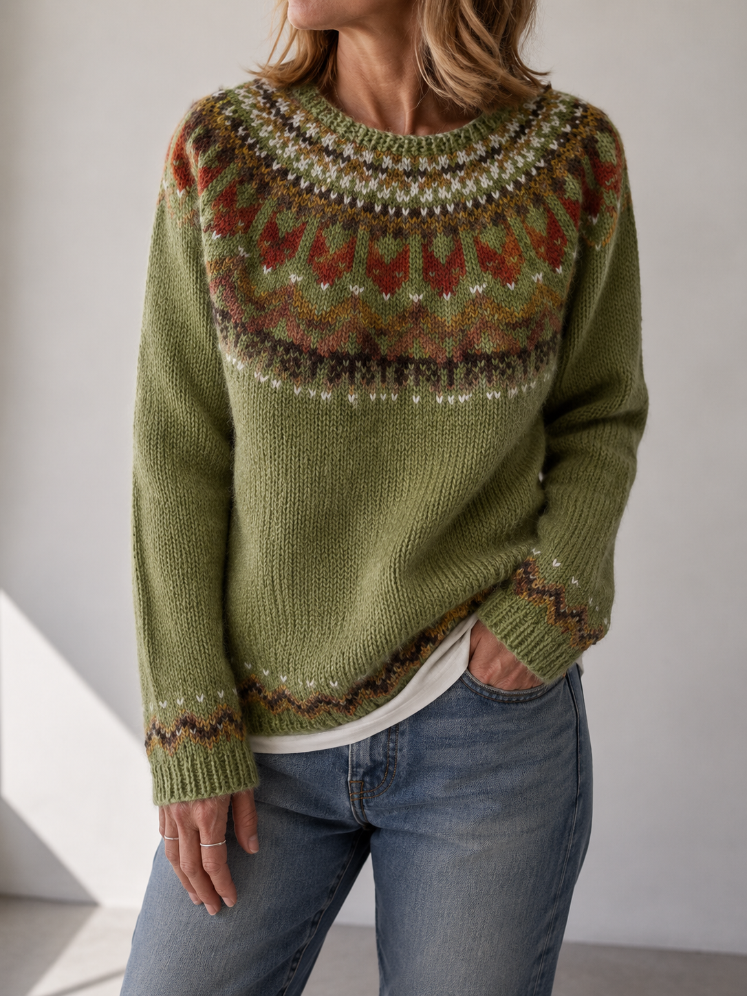 Darlene | Fair Isle Knit Sweater – Wells & Rose