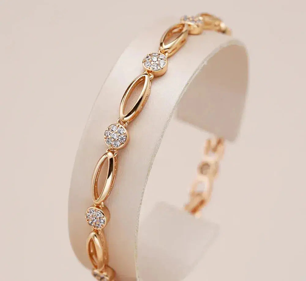 Help - Elegant Gold Bracelet with Zirconia
