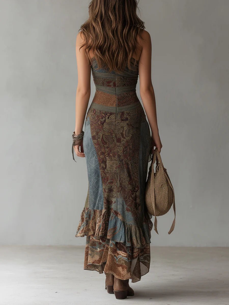 Cosette | One-Shoulder Printed Maxi – Wells & Rose