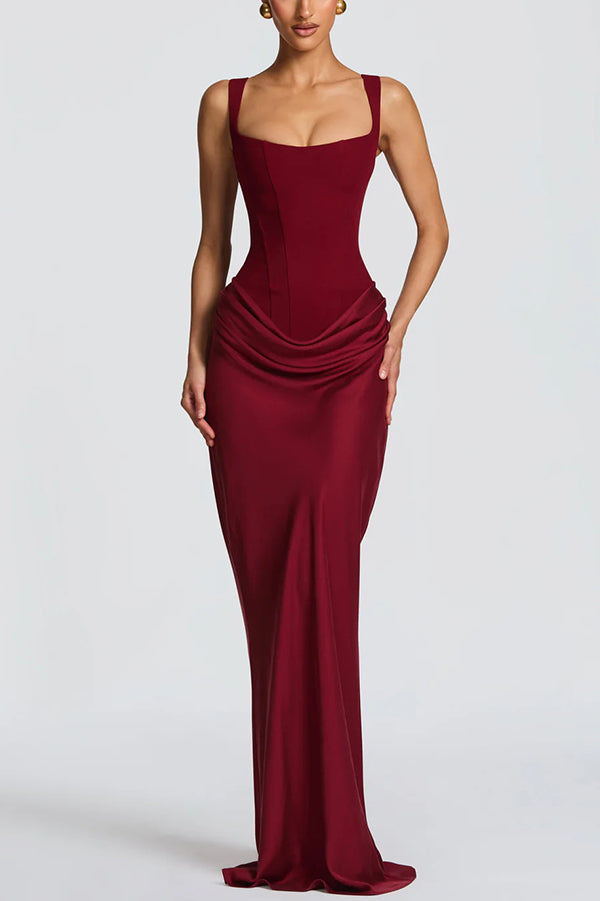 ÉLÉONORE | Square-Neck Corset Maxi Dress