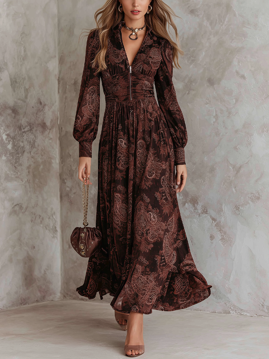Aisha | Midi Dress with Paisley Print