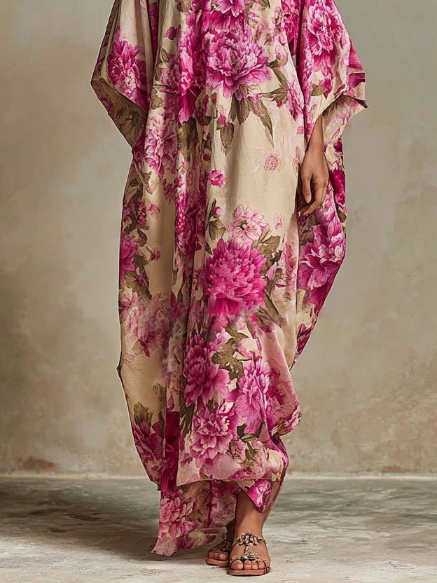 Elise | Batwing Kaftan Maxi Dress – Wells & Rose