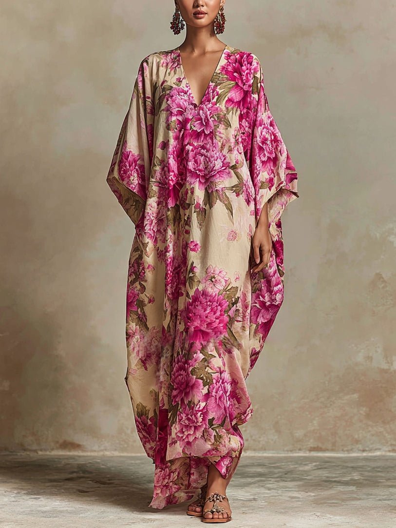 Elise | Batwing Kaftan Maxi Dress – Wells & Rose
