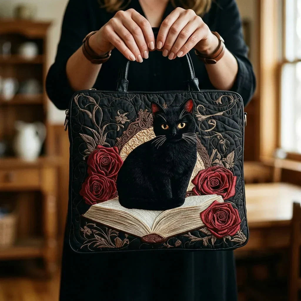 Artisanal Matrix Bag - Black Cat and Books