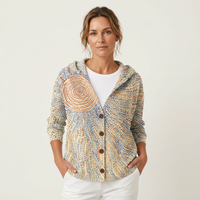 Naliane | Abstract Print Button-Front Cardigan