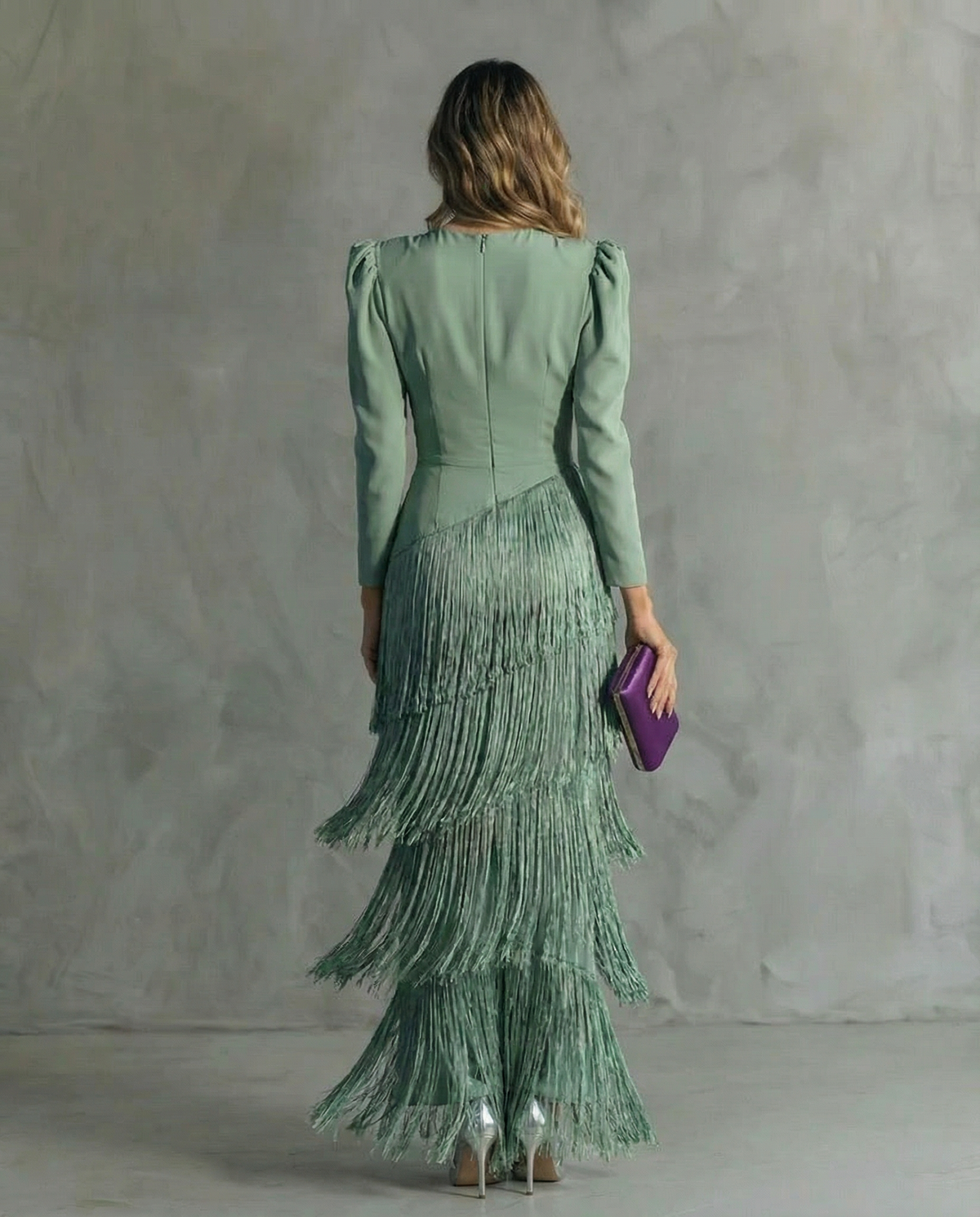 Chiara | Elegant Dress with Fringe Sleeves