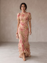 Rosario | Long Floral Chiffon Dress