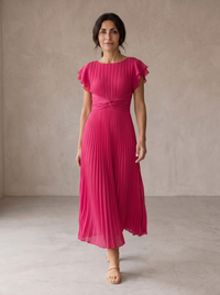 Seraphina | Elegant Pleated Maxi Dress with Tied Waist