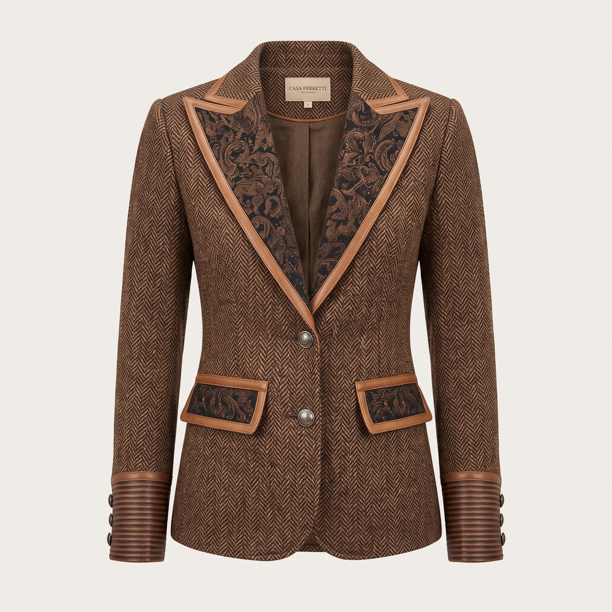 Gisella | Blazer with Printed Zigzag Inserts