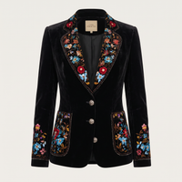 Apollonia | Multicolored Floral Embroidered Blazer