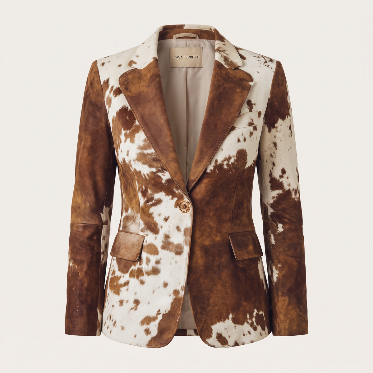 Agata | Vintage Blazer with Cow Print