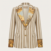 Susanna | Striped Bohemian Blazer with Printed Collar