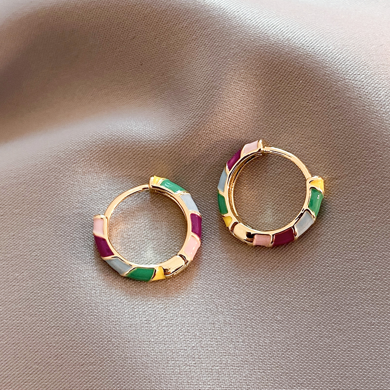 Purification - Elegant Earrings with Golden Enamel