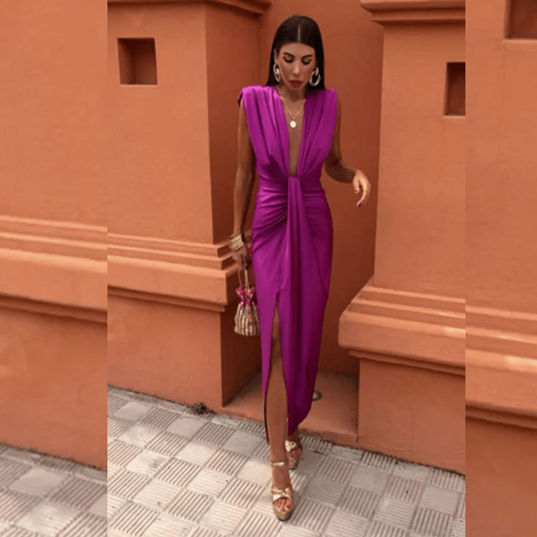 Isabelle | Evening Dress with Deep V-Neck