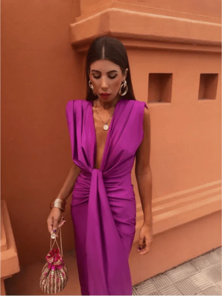 Isabelle | Evening Dress with Deep V-Neck