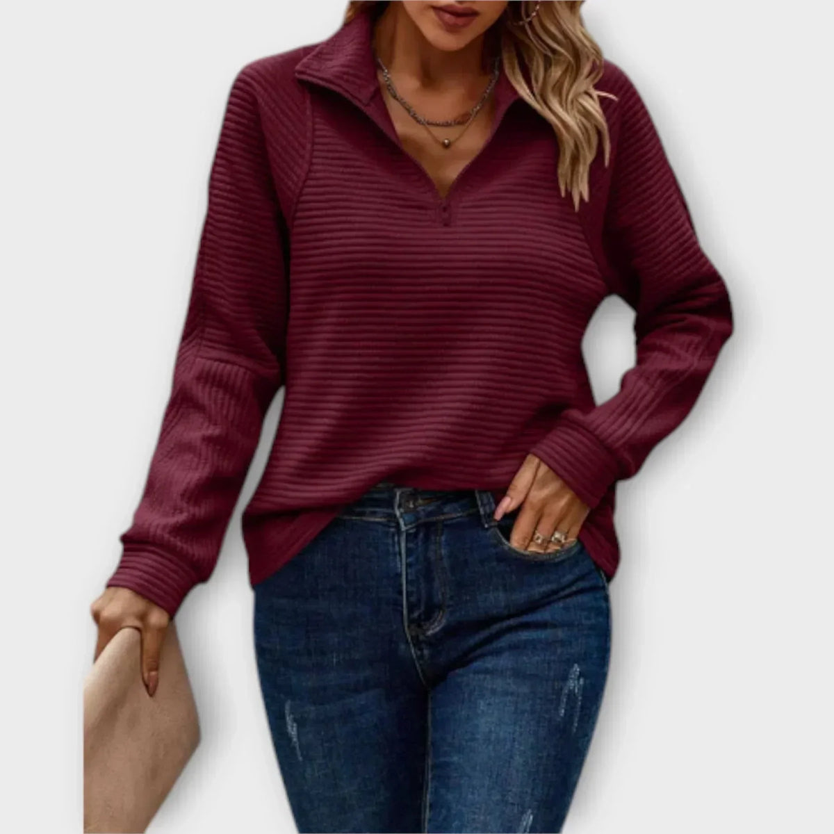 Colette | Half-Zip Pullover – Wells & Rose