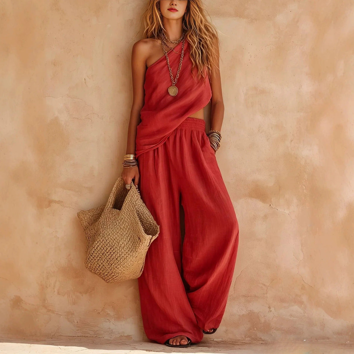 Marisol | One-Shoulder Two-Piece Set