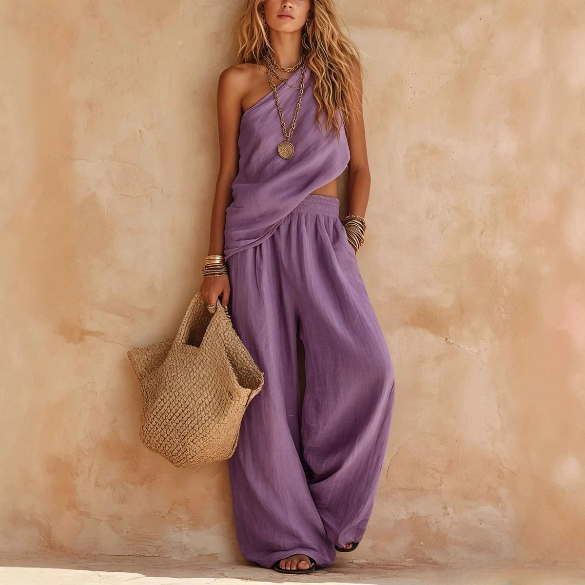 Marisol | One-Shoulder Two-Piece Set