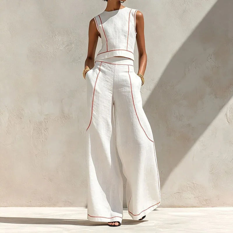 Maya | Two-Piece Set with Contrast Trim