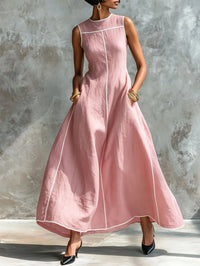 Aaliyah | Sleeveless Maxi Dress with Contrast Trim