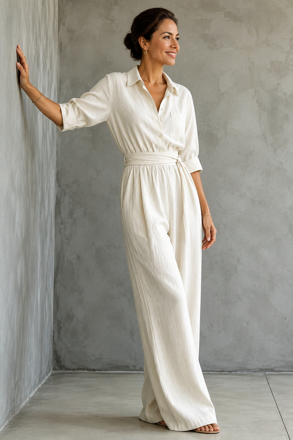 Monroe | Wide-Leg Shirt Jumpsuit