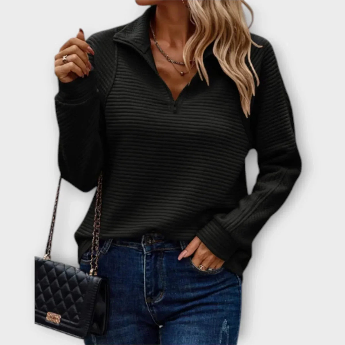Colette | Half-Zip Pullover – Wells & Rose