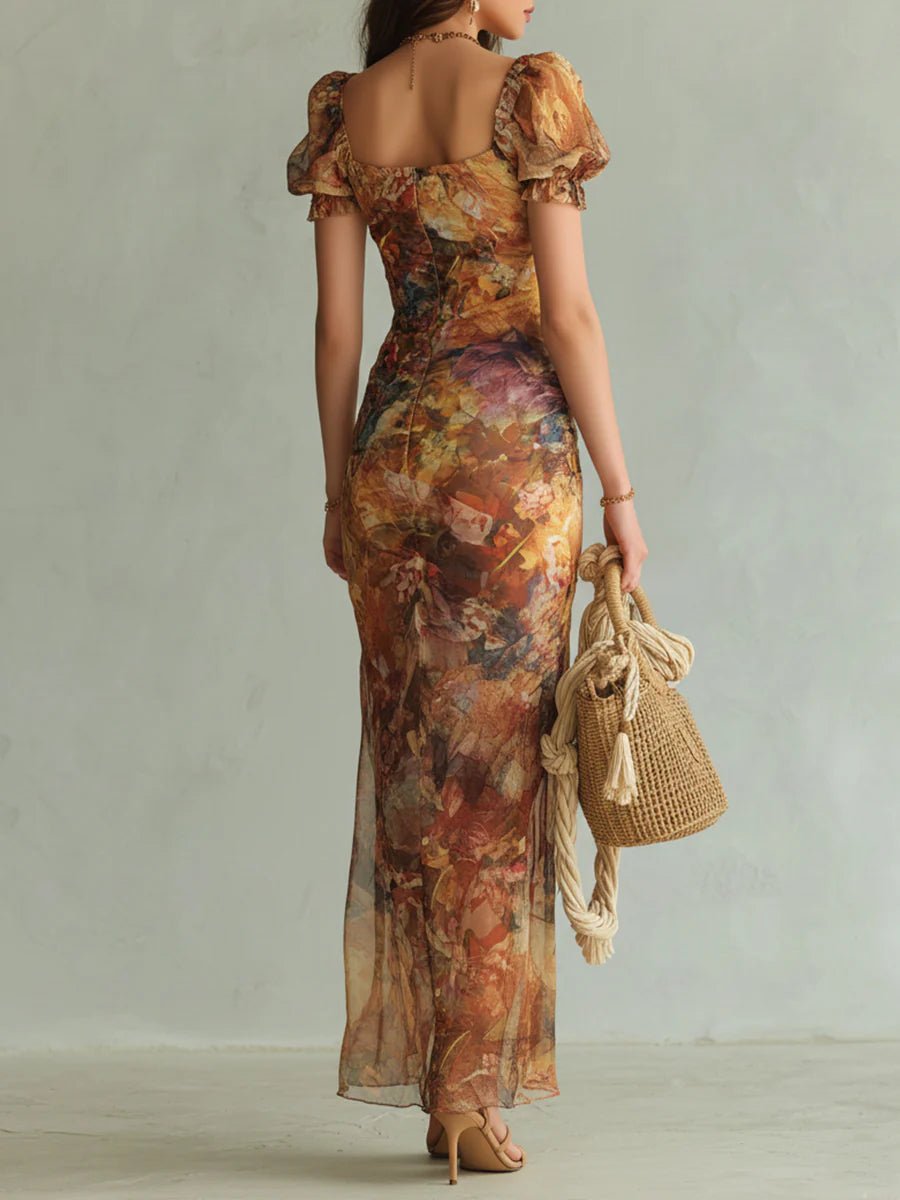 Colette | Oil Painting Print Maxi Dress – Wells & Rose
