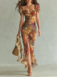 Colette | Oil Painting Print Maxi Dress