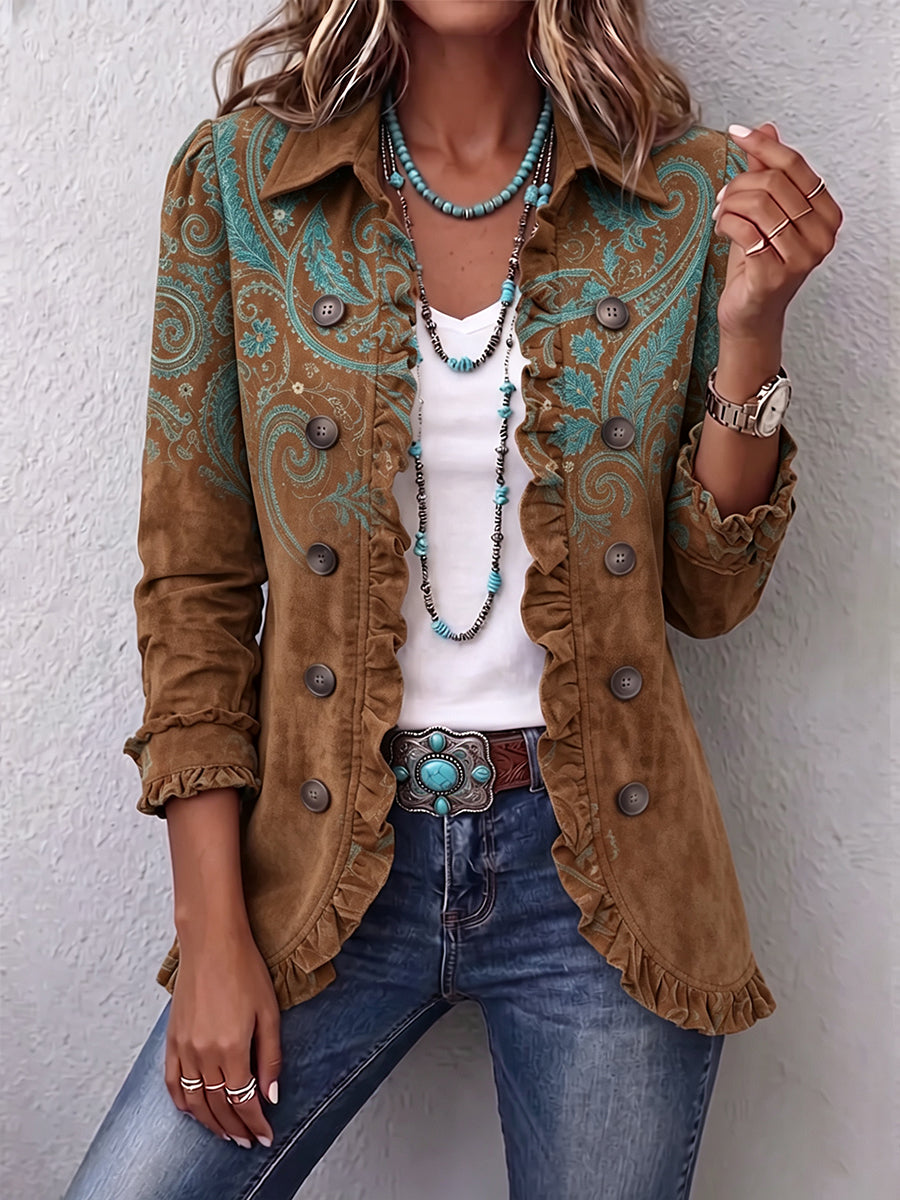 GOLDENRIDGE Paisley Ruffle Jacket – Wells & Rose