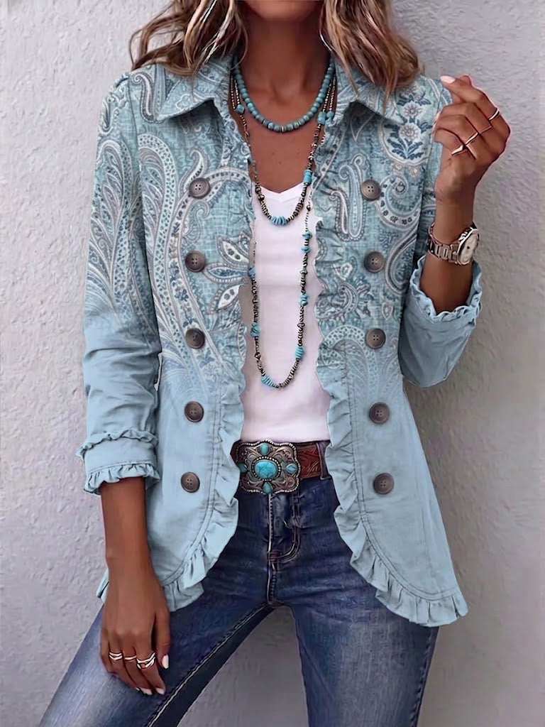 ESTRELLA Paisley Ruffle Jacket – Wells & Rose
