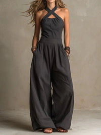 Elegant Cross-Front Jumpsuit