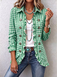 CHARLENE | Gingham Ruffle Jacket