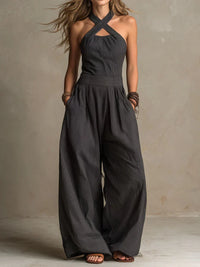 Isabella | Long Fluid Jumpsuit with Halter Neck