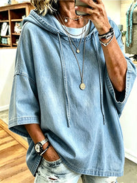 Amanda™ | Casual Oversized Chambray Denim Hoodie