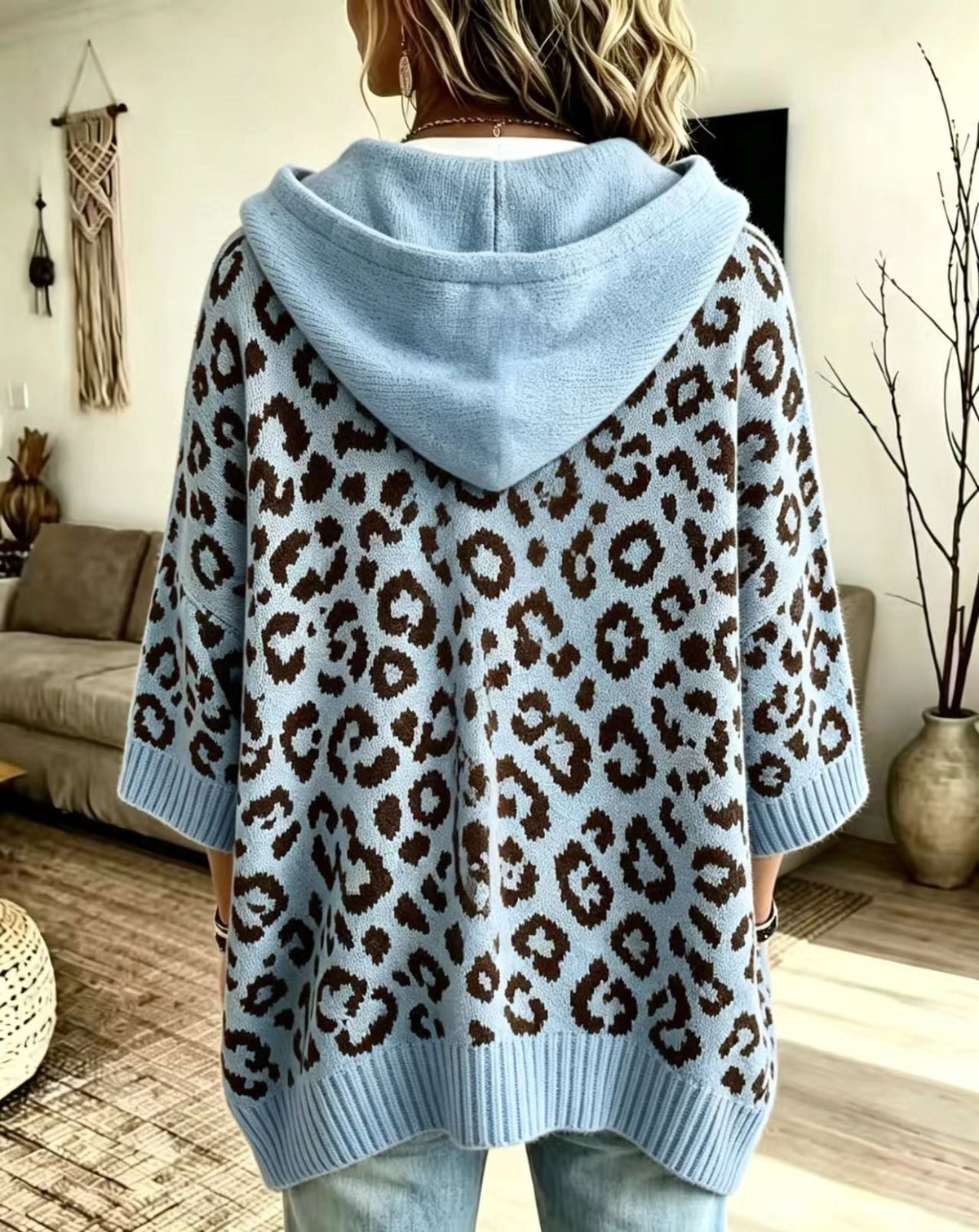 Michelle™ | Casual Leopard-print Knitted Hoodie