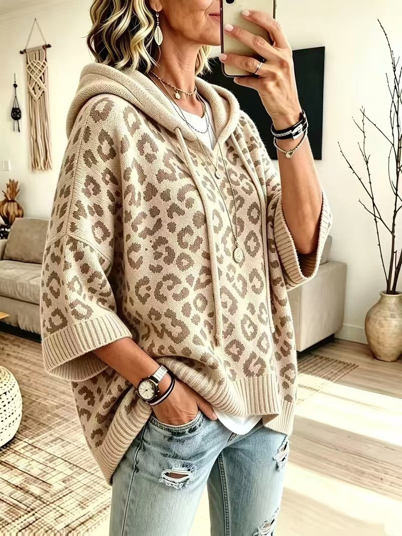 Michelle™ | Casual Leopard-print Knitted Hoodie